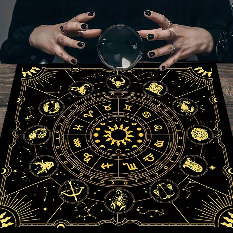 Nappe de lecture du tarot avec signes astrologiques
