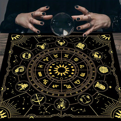Nappe de lecture du tarot avec signes astrologiques