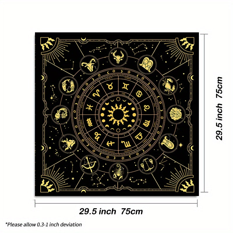 Nappe de lecture du tarot avec signes astrologiques