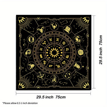 Nappe de lecture du tarot avec signes astrologiques