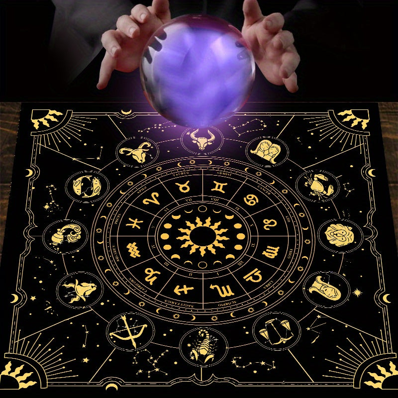 Nappe de lecture du tarot avec signes astrologiques