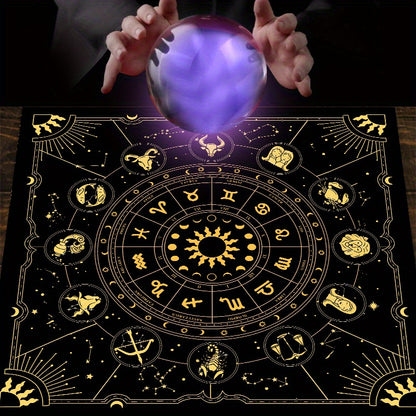 Nappe de lecture du tarot avec signes astrologiques