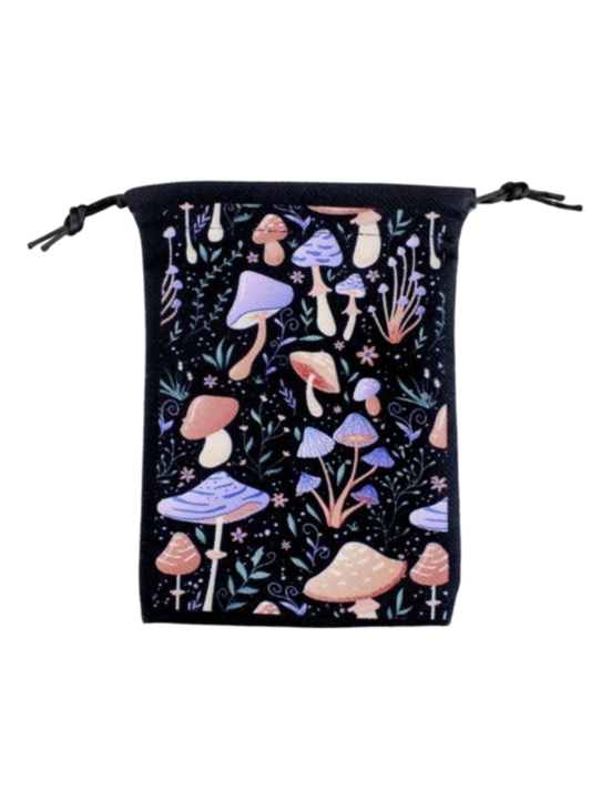 Sac en Velours pour Cartes de Tarot et Oracle - Design Champignon & Arbre