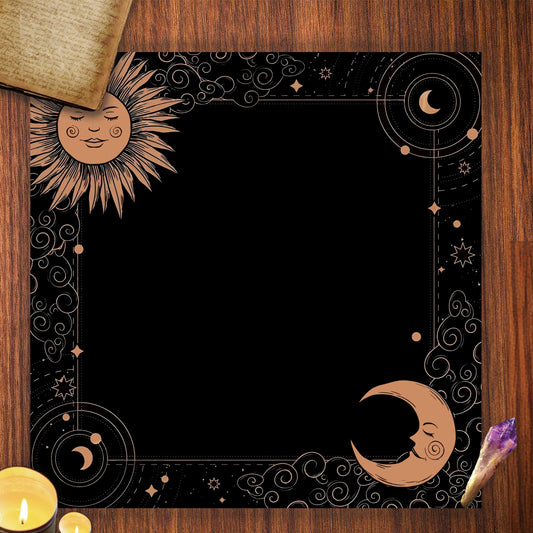 Nappe de lecture du Tarot mystique du Soleil et de la Lune